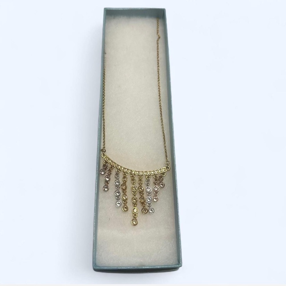 Elegant Gold Necklace with Crystal Accents touch stone crystal by Swarovski